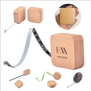 Maple Wood Case Steel Tape Measure Metric